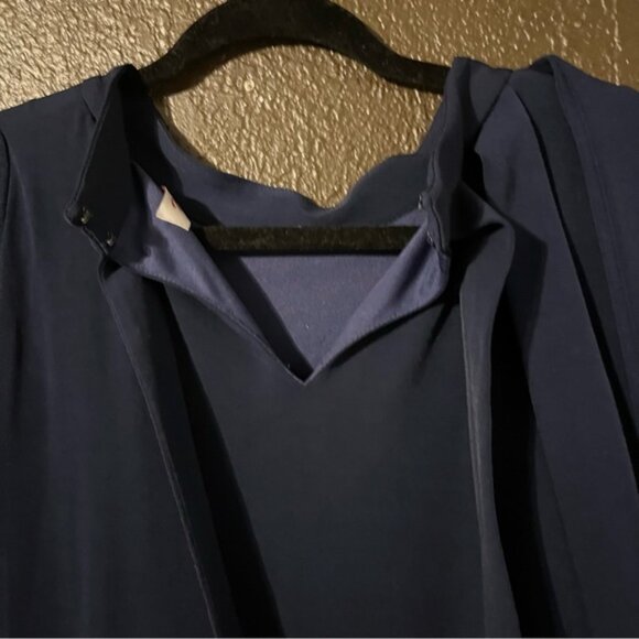 Navy Blue Monif C Evening Dress with Zipper Down the Side, Size 3 - Picture 5 of 9